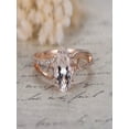 thumbnail image 2 of Limited Time Sale: Antique 1.25 Carat Oval Cut Peach Pink Morganite And Diamond Moissanite Engagement Ring In 10K Rose Gold, Promise Ring, Anniversary Ring, 2 of 2