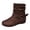Coffee, variant on Women's Orthopedic Slip On Ankle Booties, Soft Suede Mid Calf Boots, Low Hidden Wedge Indoor Outdoor Daily Walking Boots Black