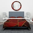 thumbnail image 2 of Designart 'Yellow Triangulars over Shades of Red' Modern & Contemporary Duvet Cover Set, 2 of 4