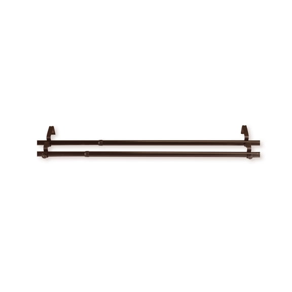 Contemporary Home Living 170" Brown Solid Contemporary Double Curtain Rod