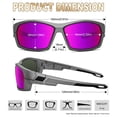 thumbnail image 5 of KANASTAL Purple Sports Sunglasses Womens Mens Polarized Wraparound Cycling Rectangular Curved Running Golf Fishing Driving Hiking UV400 - Purple Mirror Lens, 5 of 7