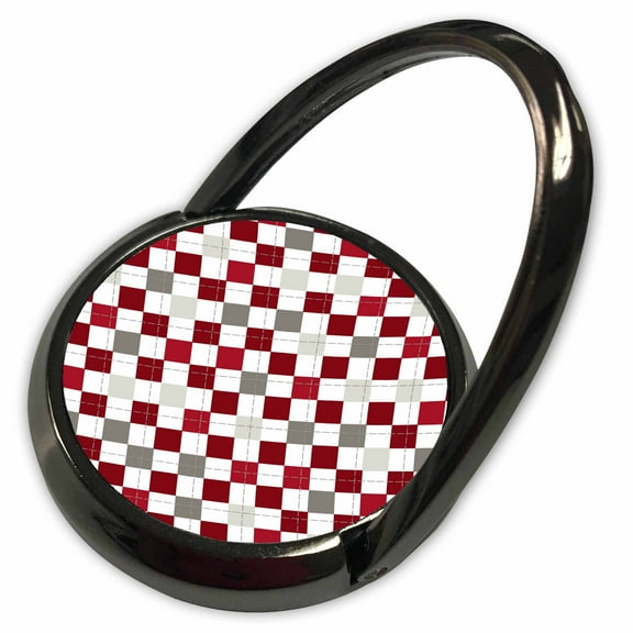 3dRose, Red, Burgundy, Gray, and White Large Argyle Pattern, Phone Ring