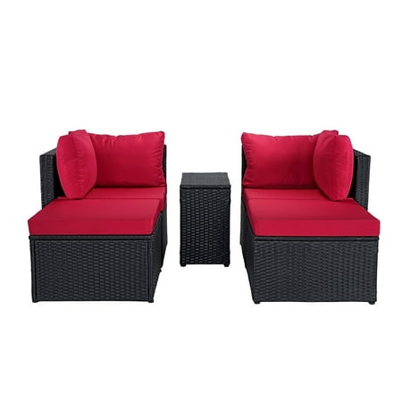 Divano roma 5 piece outdoor patio rattan wicker configurable ... Set divano rattan