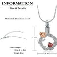 thumbnail image 5 of Rose Flower Urn Necklaces for Ashes, Circular Cremation Necklack for Ashes, Cremation Jewelry Locket Stainless Steel Keepsake Waterproof Memorial Pendant, 5 of 7