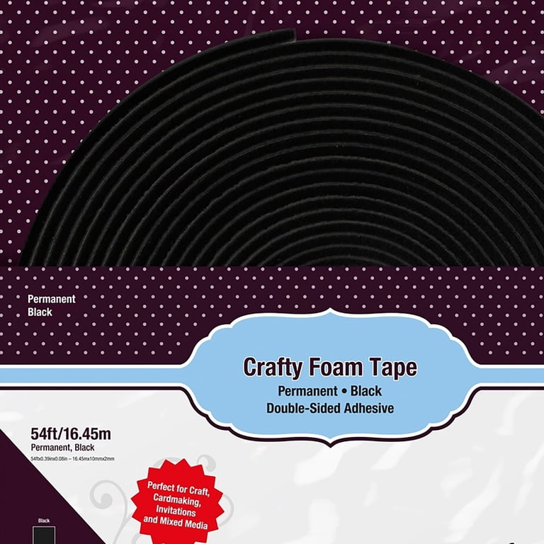 3L Crafty Foam Tape — 108ft Black Double-Sided Adhesive For Scrapbooking & DIY