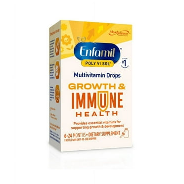 Enfamil Poly-Vi-Sol 8 Multi-Vitamins & Iron Supplement Drops for Infants & Toddlers, Supports Growth & Development, 50 mL Dropper Bottle