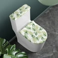 thumbnail image 2 of FORUDESIGNS Tropical Leaf Print Toilet Lid Cover Toilet Tank Cover 2 Pcs, Machine Washable Seat Covers, Prevents Dust, Fits Most Round, Elongated and Oblong Lids, Accessories Decor, 2 of 8