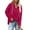Hot Pink, variant on Women's Hooded Blouse Long Sleeve with Button Front and Drawstring, Casual Polyester Spandex Blend Top for Daily Wear and Comfort
