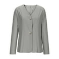 thumbnail image 4 of Enjoytime Womens Casual Jacket Solid Color Long Sleeve Open Front Tops Work Office Lapel Button Jackets, 4 of 6