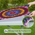 thumbnail image 6 of Colorful Tie Dye Mandala Pattern Square Fitted Tablecloth with Elastic Edge,Square Table Cover,Washable Elastic Table Cover for Home Kitchen Party Decor 36"x36", 6 of 6
