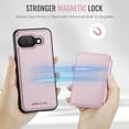 thumbnail image 2 of Decase for Google Pixel 9A Case (6.3") 2025, PU Leather Magnetic Phone Case with Removable Magnetic Wallet Purse, Compatible with Mag Safe, Lightweight Protective Slim Thin Cover,Pink, 2 of 11