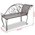 thumbnail image 2 of vidaXL Patio Chaise Lounge Outdoor Garden Bench with Backrest Steel Antique, 2 of 12