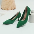 thumbnail image 5 of SYMOID Womens Green Breathable Mesh Kitten Heels - Pointed Toe Slip-on Comfortable Pumps for All-Day Wear, Size 5.5-10.5 (Eur 36-43),Size 40, 5 of 9