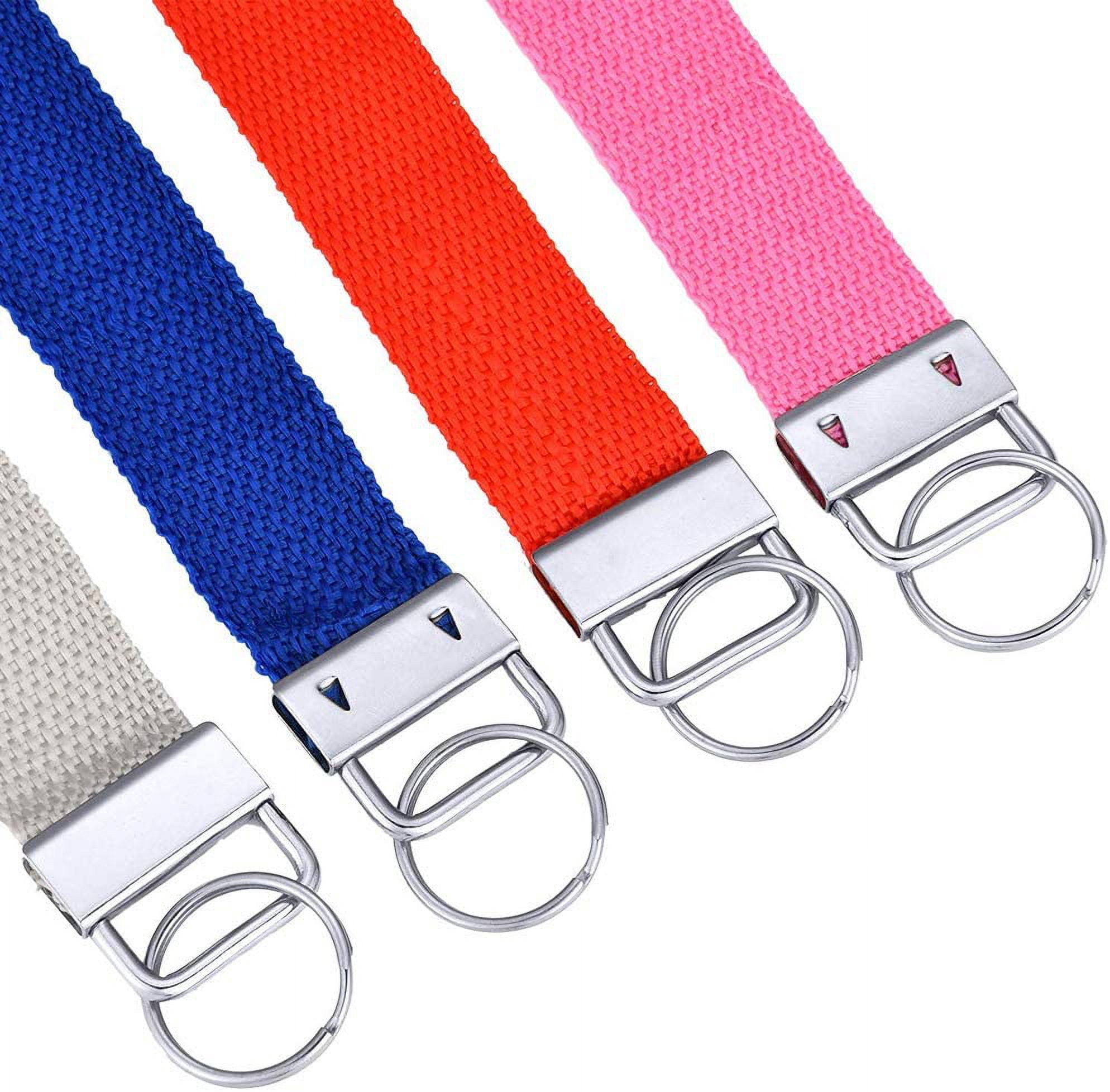 DIY Key Clasp Making - 5pcs Iron Key Clasps Keychain Split Ring with Ribbon Ends and Steel Clamp Flat Nose Pliers Mixed Color