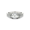 thumbnail image 4 of Charles & Colvard 14K White Gold Moissanite 9x7mm Oval Engagement Ring-Size 5 2.30cttw DEW, 4 of 8