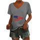thumbnail image 1 of Camisetas Casuales de las Mujeres Gradiente Día de la Independencia Impreso Cuello Redondo, Blusa de Manga Corta para Diario, Fiesta Y Primavera Verano, 1 of 5