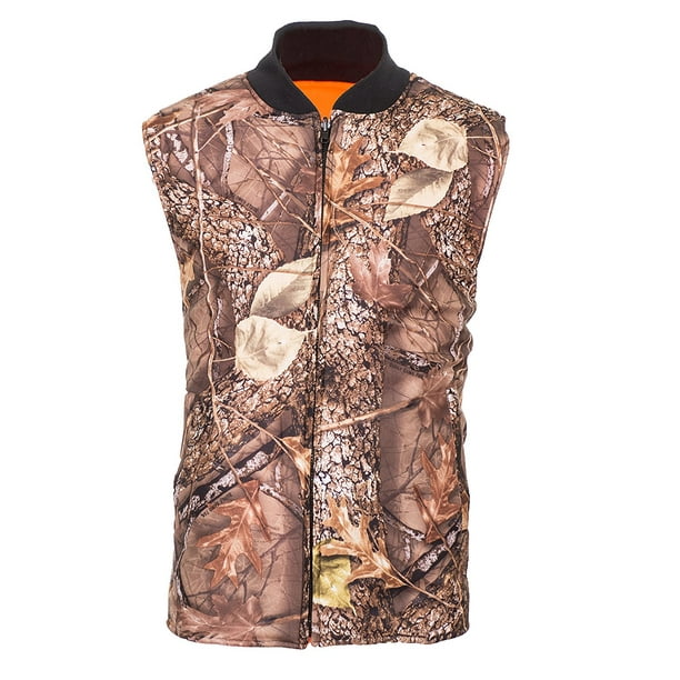 Reversible Burly Tan Camo/Blaze Orange Insulated Hunting Vest (Medium