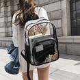 thumbnail image 6 of PVC Transparent Backpacks Clear Backpack for Travel and Outings Highland Cow with Flowers, 6 of 7
