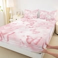 thumbnail image 3 of jejeloiu Kawaii Butterfly Twin Sheet Sets,Girls Pink Twin Fitted Sheet,Fairy Tale Theme Flat Sheet For Girls Teens,Ultra Soft Home Decor,3 Pieces, 3 of 7