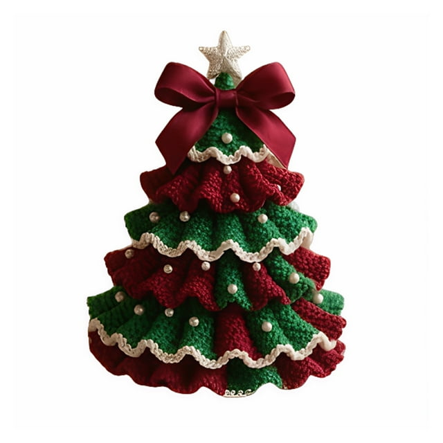 stanreset Kit de Crochet DIY - Ensemble Fait Main, Arbre de Noël avec Plusieurs Options. Kit Inclus Fil, pour Décoration de Vacances Cadeaux Rouge et Vert