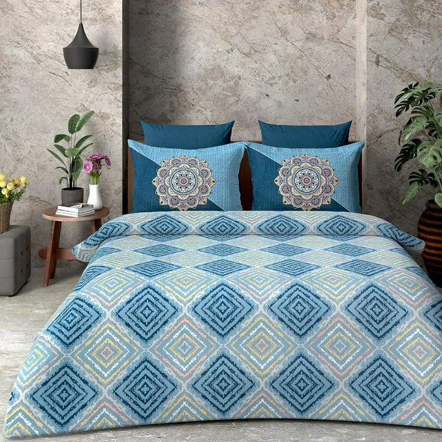 TranquilDream Premium Cotton Bedding Set - Blue