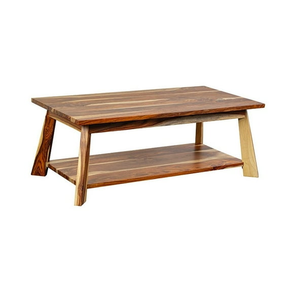 Porter Designs Kalispell Solid Sheesham Wood Coffee Table in Natural