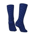 thumbnail image 3 of Goofa Navy Blue Printed Men's Crew Socks, Soft Durable Breathable Moisture-Wicking with Odor Control Cotton socks, 3 of 9