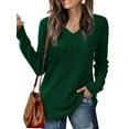 thumbnail image 3 of MOSHU Dressy Tops for Women Classic Fit Long Sleeve Shirts V Neck Lightweight Blouses Casual Tunic Womens Tops, 3 of 9