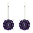 thumbnail image 3 of Clara Pucci 1.5Ct Alexandrite Round Cut VVS1 Lever Back Drop Dangle 18k Solid hypoallergenic Gold Designer Earrings For June, 3 of 7