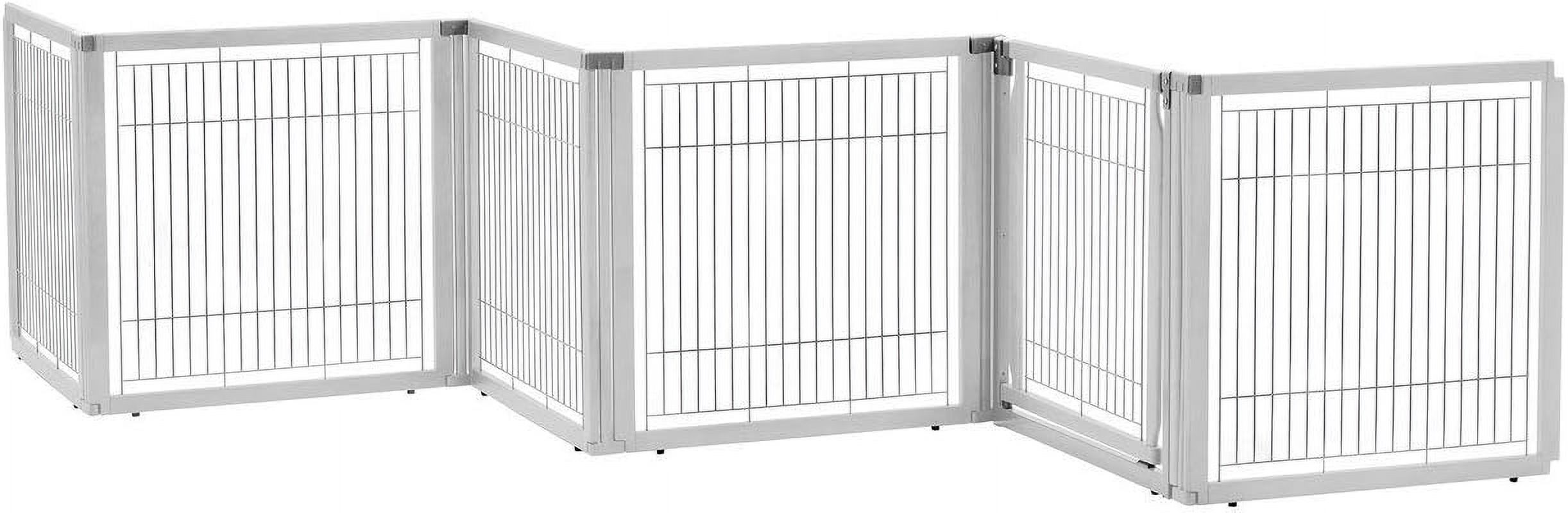 Richell Convertible Elite Dog Gate, Cherry Brown, 135.80"L x 29.10"W x 31.50"H