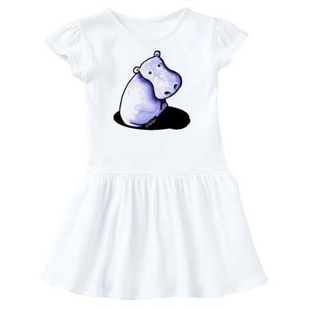 Groovy Purple Hippo Toddler Dress - KiniArt