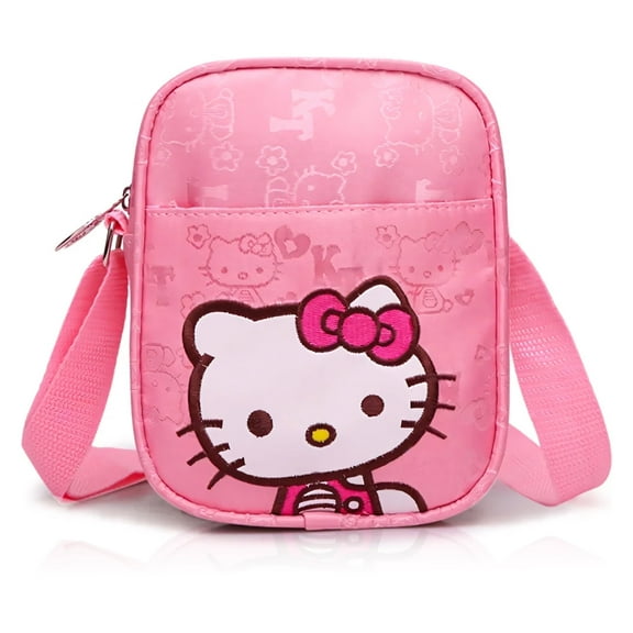 Hello Kitty Mini Shoulder Bag for Girls: Stylish Canvas Crossbody Purse with Adjustable Strap