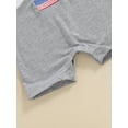 thumbnail image 6 of Newborn Baby Boy Girl 4th of July Outfit American Flag Romper Short Sleeve Jumpsuit Infant First Fourth Of July Clothes, 6 of 7