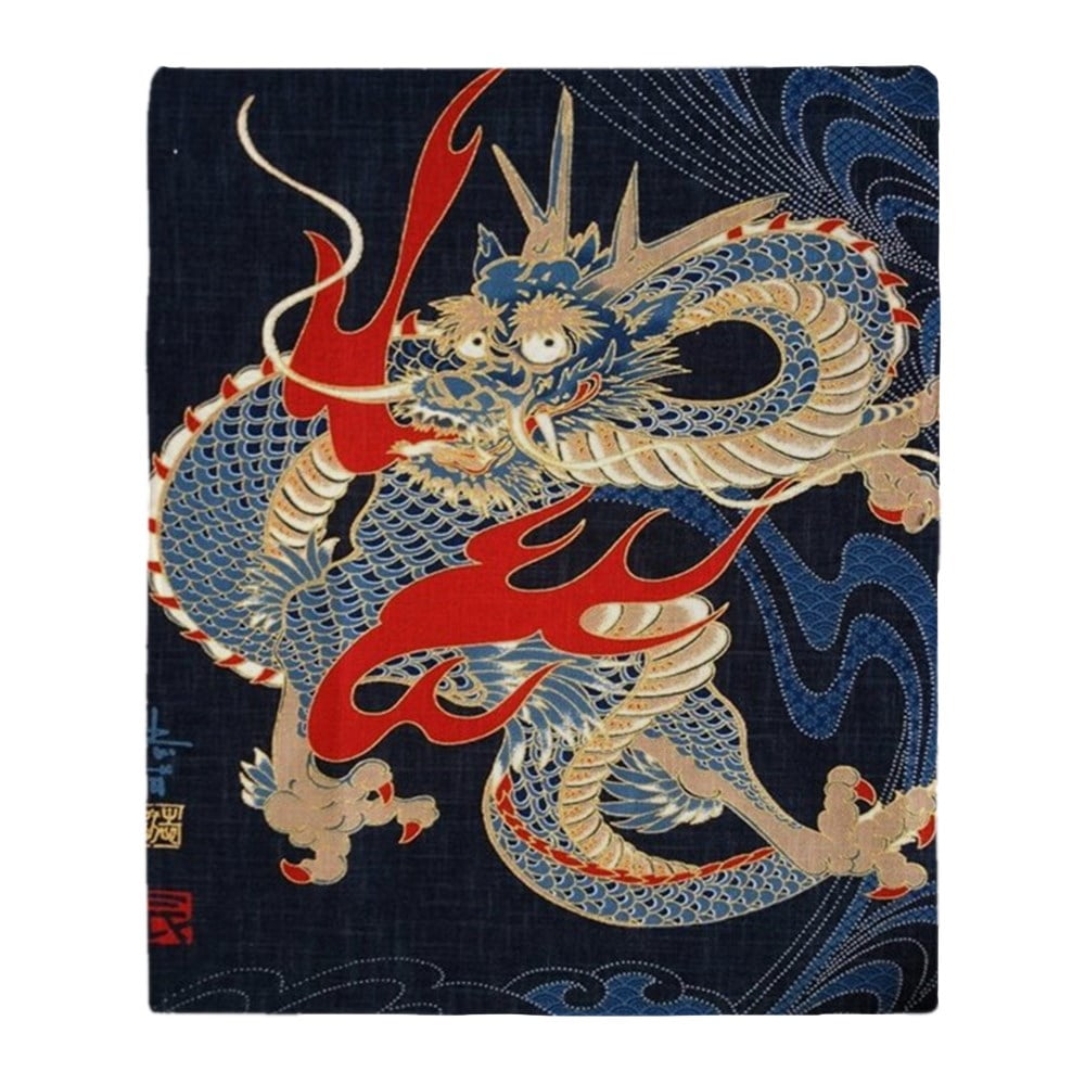 New Dragon Dancer 36x58 Anne Stokes Fleece Throw Gift Blanket Asian Princess Fan 