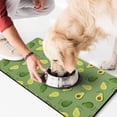 thumbnail image 2 of Cute Avocado Fruit Pet Placemat - Multi-Layer Dog Food Spill Mat with Anti-Slip Base, Green Avocado Print for Hygiene, 2 of 5