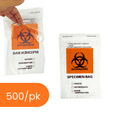 thumbnail image 2 of 500/pk 6" x 9" 2mil Biohazard Bag, Dual Pocket, Ziplock Closure - Clinsam, 2 of 4
