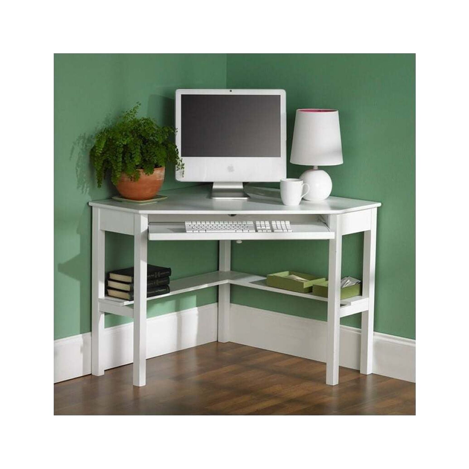 Southern Enterprises Layton Metal/glass Student Desk - White in Home Office  Desks at StudioLX