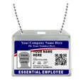 thumbnail image 1 of Company ID Card - (Essential Employee) Custom with Your Photo and Information - Identification Card Holder and Ball Chain Included, 1 of 4