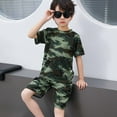 thumbnail image 4 of RTKFRFLM Boys Camo Short Sleeve Outfit Set Toddler Fall Clothes Kids T Shirt And Shorts Casual Playwear Breathable Comfortable Activewear For Daily Wear Clothing Sets,Size 6-7 Years, 4 of 7