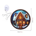thumbnail image 3 of LSLJS Christmas Window Hanging Ornaments, 11.8 inch Round Resin Santa Snowman Snowhouse Pattern Stained Glass Style with Hook Flat Double-sided Colorful Sun Catcher Christmas Decorations for Wall, 3 of 6
