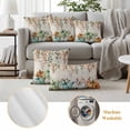 thumbnail image 6 of Green Orange Blue Fall Outdoor Waterproof Pillow Covers, Thanksgiving Pumpkin Botanical Rustic Decorative Square Throw Pillowcase Sofa Cushion Sham for Patio/Couch/Chair, 18"x18" 2 Pack, 6 of 8