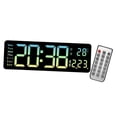thumbnail image 3 of yuksok 16inch Desk Digital Clock Remote Control LED Desktop Alarm Clock for Bedroom Green, 3 of 9