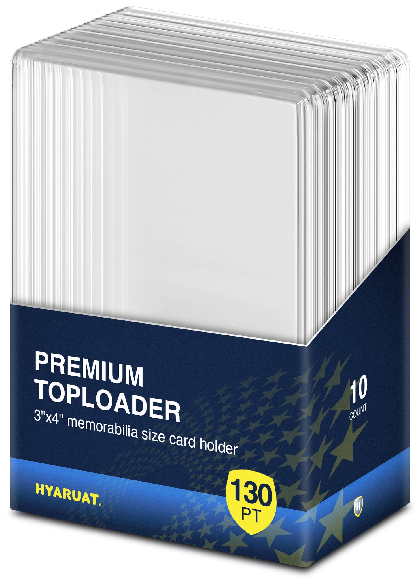 HYARUAT 130pt Top Loaders for Cards, Real Thick Holder with Protective Film, 10Pc