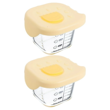 OFFIGAM 2-Pack Glass Baby Food Storage Containers for Meal Prep, -Free, Leak-Proof, and for Babies