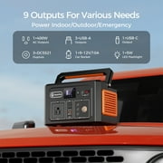 400W Portable Power Station, FlashFish 109200mAh/400Wh Peak 800W Solar Generator With 110V AC Outlet/3 DC Ports/3 USB Ports/LED light, Backup Battery Pack Power Supply for Outdoor Camping Emergency