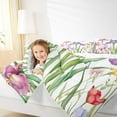 thumbnail image 5 of Manfei Colorful Cartoon Floral Bedding Comforter Set,Rustic Flower Twin Comforter Sets,Green Purple White Bedding Set For Children,Super Cozy Room Decor Reversible,2pcs, 5 of 9