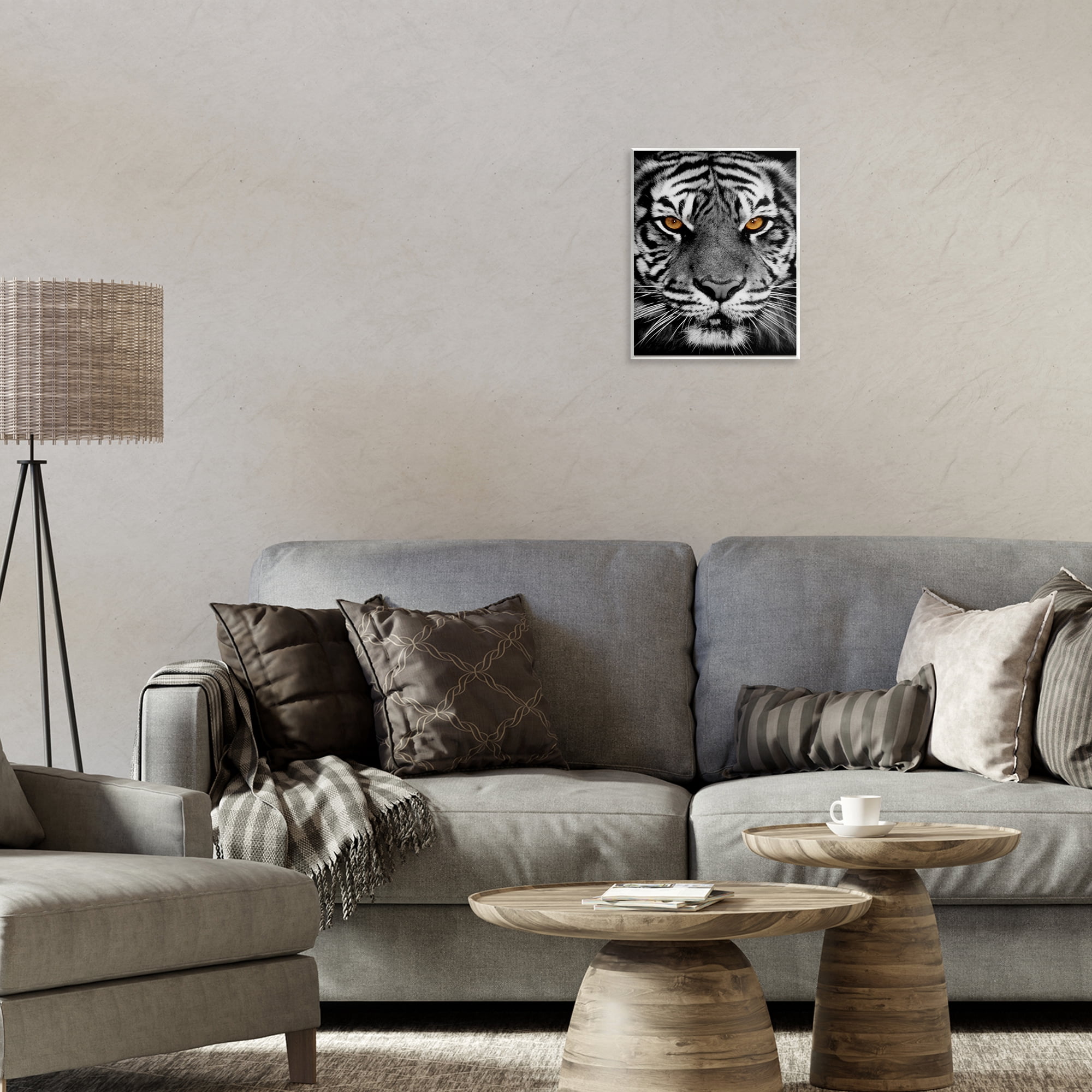 Stupell Industries Fierce Eyed Tiger Animals Painting Unframed Art Print Wall Art, 11 x 14
