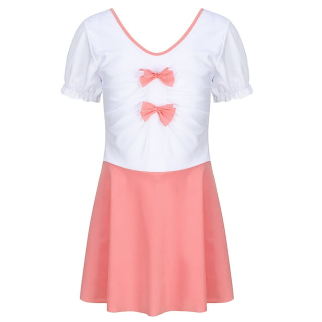 Naiovety Traje de baño para adolescentes Estilo de moda y tela cómoda disponible en vestido de varios colores Traje de baño naranja blanco 4XL