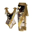 thumbnail image 1 of Beach Spa Swimsuit Three-Piece Set French Retro One-Piece Bikini, 1 of 1