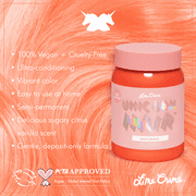 Lime Crime Unicorn Hair, Semi-Permanent Hair Color, Vegan, Full Coverage, Neon Peach, Unisex, 6.76 fl oz